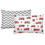 Set of pillowcases FIRE CARS ZIGZAG GREY - image-0